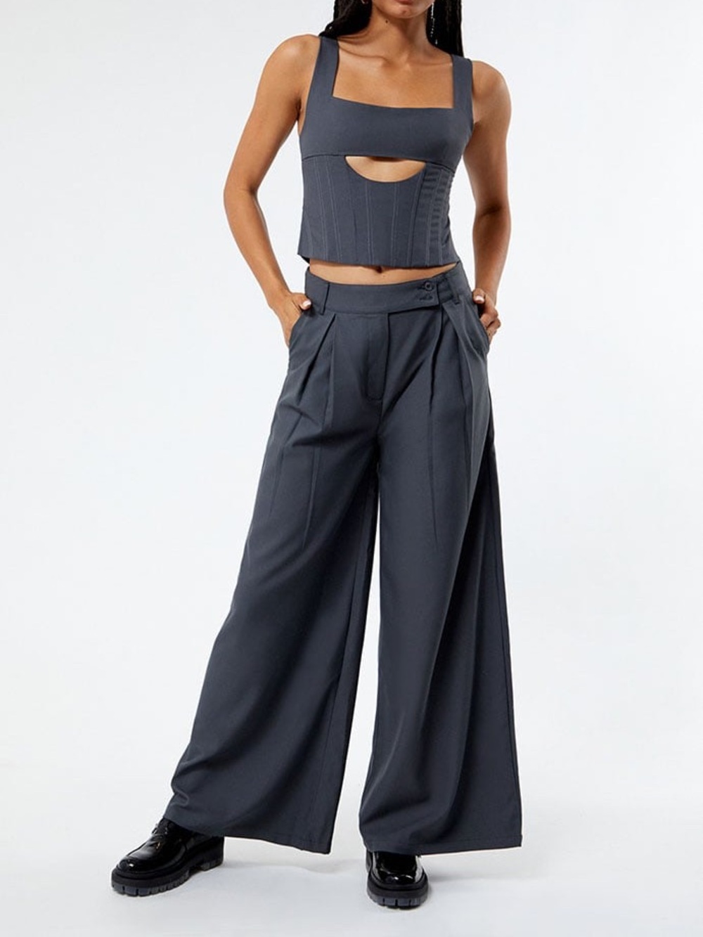 JGR & STN Dana Low Rise Trousers - Charcoal (XS)